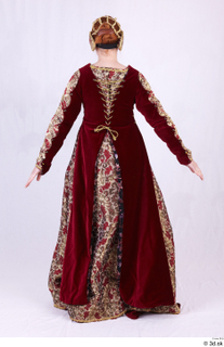  Photos Woman in Historical Dress 73 16th century a poses red decorated dress whole body 0005.jpg